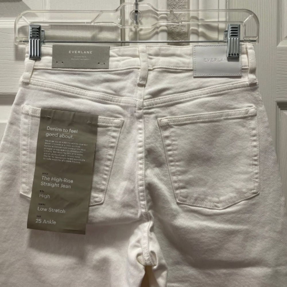 NWT Everlane The High-Rise Straight Jean sz 25 in White - Picture 4 of 7